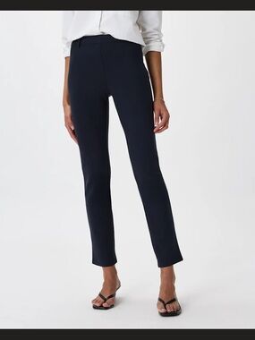 Quince Women’s Ultra-Stretch Ponte Straight Leg Pants in Navy